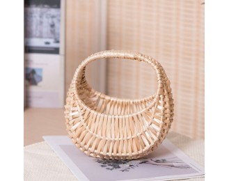 Willow Woven Handheld Flower Basket Arrangement Picnic Handmade Rattan Basket Storage Basket