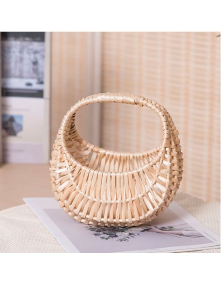 Willow Woven Handheld Flower Basket Arrangement Picnic Handmade Rattan Basket Storage Basket