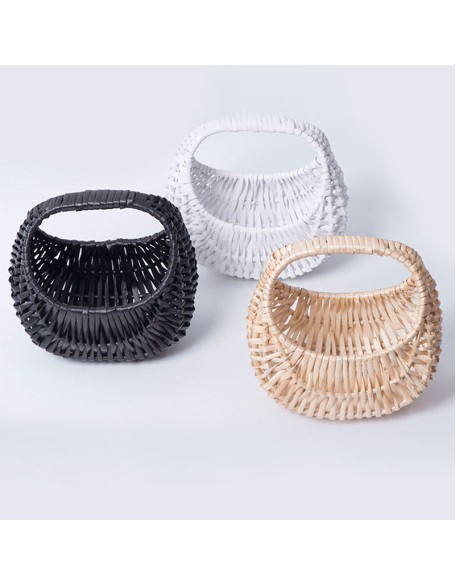 Willow Woven Handheld Flower Basket Arrangement Picnic Handmade Rattan Basket Storage Basket