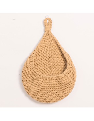 Wall Mounted Storage Basket Hand Woven Flower Basket Vegetable Storage Basket Mesh Pocket Kitchen Wall Mounted Basket