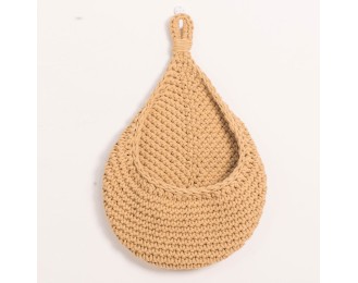 Wall Mounted Storage Basket Hand Woven Flower Basket Vegetable Storage Basket Mesh Pocket Kitchen Wall Mounted Basket