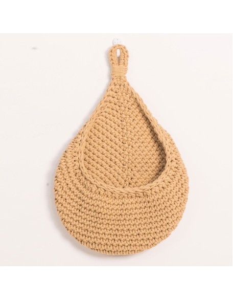 Wall Mounted Storage Basket Hand Woven Flower Basket Vegetable Storage Basket Mesh Pocket Kitchen Wall Mounted Basket