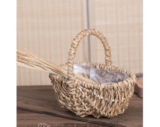 Hand Woven Flower Basket Straw Rattan Willow Arrangement Basket